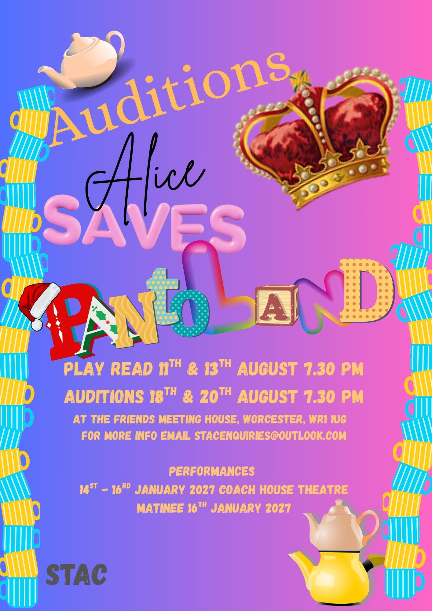 Alice Saves Pantoland Audition Poster